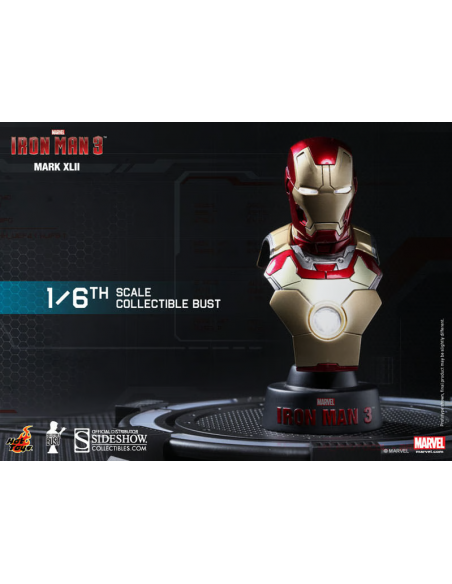 MARVEL Iron Man Mark 42 Collectible 1/6 Scale Bust Hot Toys Sideshow 2013 RARE
