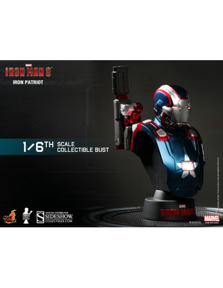 MARVEL Iron Man PATRIOT Collectible 1/6 Scale Bust Hot Toys Sideshow 2013 RARE