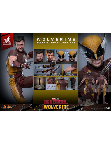 Deadpool & Wolverine Classic Brown & Tan Action Figure Hot Toys Sideshow MMS831