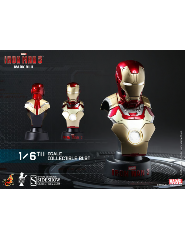 MARVEL Iron Man Mark 42 Collectible 1/6 Scale Bust Hot Toys Sideshow 2013 RARE