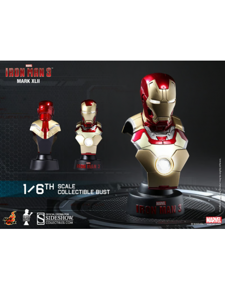 MARVEL Iron Man Mark 42 Collectible 1/6 Scale Bust Hot Toys Sideshow 2013 RARE