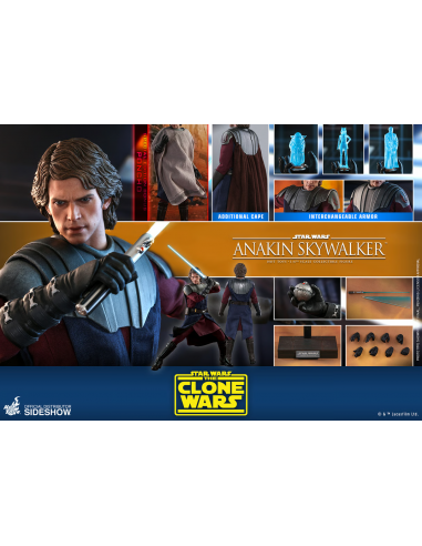 STAR WARS The Clone Wars Anakin Skywalker 1/6 Hot Toys Sideshow EXCLUSIVE TMS019