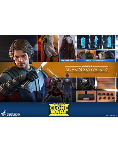 STAR WARS The Clone Wars Anakin Skywalker 1/6 Hot Toys Sideshow EXCLUSIVE TMS019