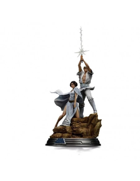 GUERRE STELLARI Star Wars Ep. IV Art Scale 1/10 Statua Luke & Leia IRON STUDIOS