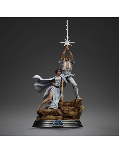 GUERRE STELLARI Star Wars Ep. IV Art Scale 1/10 Statua Luke & Leia IRON STUDIOS