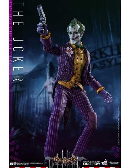 DC Batman Arkham Asylum THE JOKER 1/6 Action Figure Hot Toys Sideshow VGM27 RARE