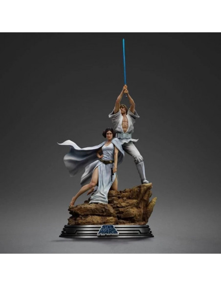 GUERRE STELLARI Star Wars Ep. IV Art Scale 1/10 Statua Luke & Leia IRON STUDIOS