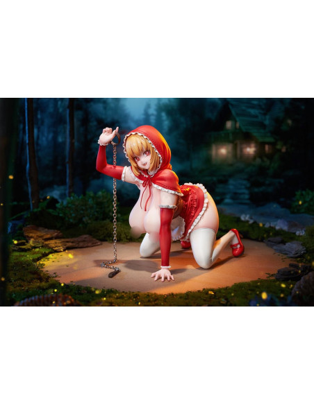 Original Character PVC 1/5 Little Red Riding Hood And The Wolf Girl Little Red Riding Hood 21 cm