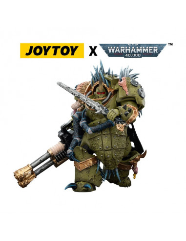 Warhammer 40,000 Action Figure Death Guard Blightlord Terminator 1 with Reaper Autocannon and Bubotic Blades 14 cm