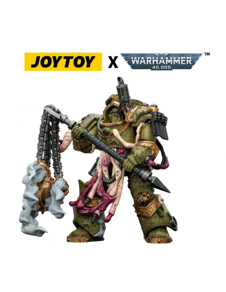 Warhammer 40,000 Action Figure Death Guard Blightlord Terminator 2 with Flail of Corruption 14 cm
