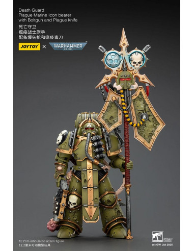Warhammer 40,000 Action Figure Death Guard Plague Marine Icon bearer with Boltgun and Plague knife 12 cm