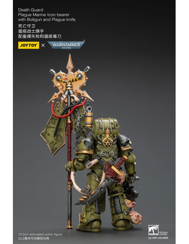 Warhammer 40,000 Action Figure Death Guard Plague Marine Icon bearer with Boltgun and Plague knife 12 cm