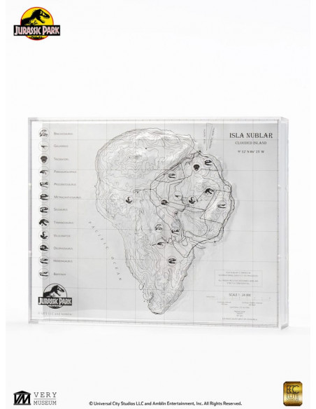 Jurassic Park Topographic Map Isla Nublar