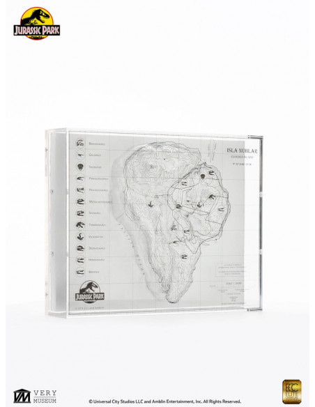Jurassic Park Topographic Map Isla Nublar