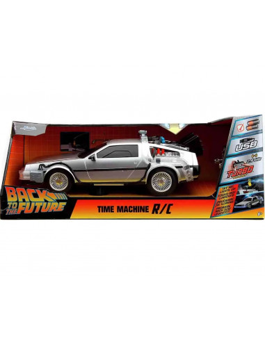 BACK TO THE FUTURE PART 1 1982 TIME MACHINE DELOREAN REMOTE CONTROL 1/16 DIE-CAST MODEL