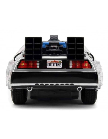 BACK TO THE FUTURE PART 1 1982 TIME MACHINE DELOREAN REMOTE CONTROL 1/16 DIE-CAST MODEL
