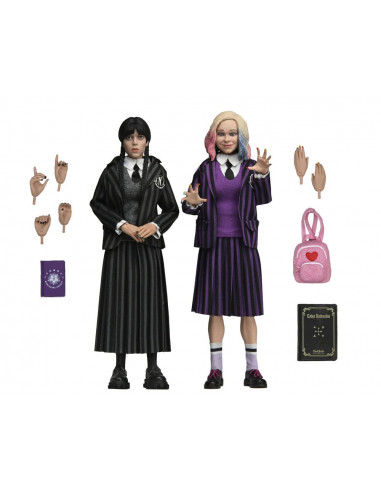 Wednesday Action Figures 2 Pack Wednesday Addams (Nevermore Uniform) and Enid 20 cm
