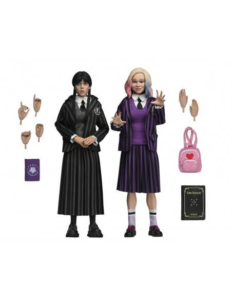 Wednesday Action Figures 2 Pack Wednesday Addams (Nevermore Uniform) and Enid 20 cm
