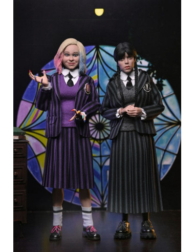 Wednesday Action Figures 2 Pack Wednesday Addams (Nevermore Uniform) and Enid 20 cm