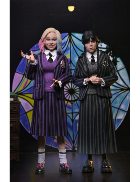 Wednesday Action Figures 2 Pack Wednesday Addams (Nevermore Uniform) and Enid 20 cm
