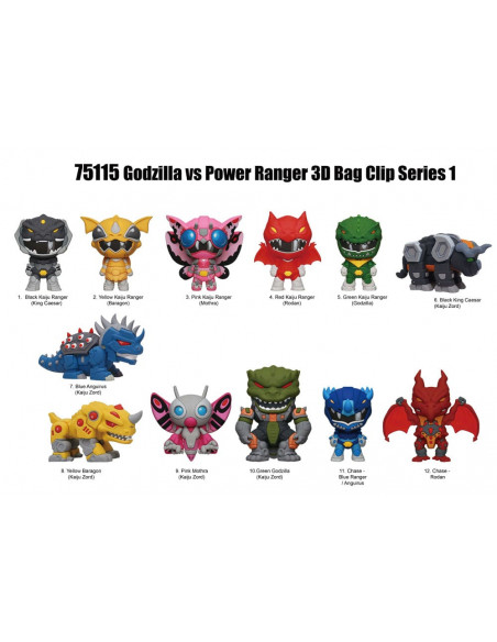 Godzilla vs. Power Rangers 3D PVC Bag Clips Series 1 Display (24)