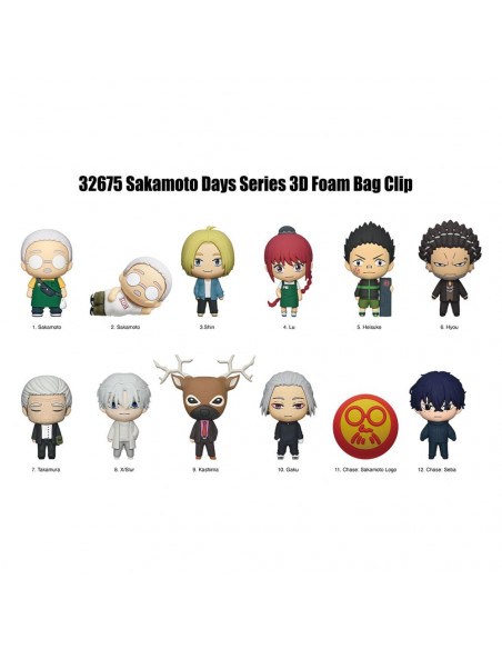 Sakamoto Days 3D Foam Bag Clips Series 2 Display (24)