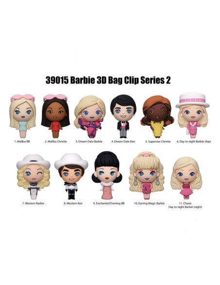 Barbie 3D Foam Bag Clips Series 2 Display (24)