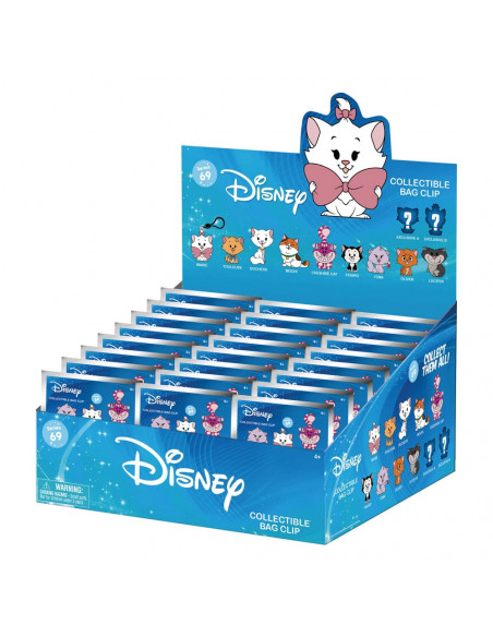 Disney Cats 3D Foam Bag Clips Series 69 Display (24)