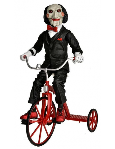 Saw L' enigmista Action Figure Billy Puppet on Tricycle Push Button Sound NECA