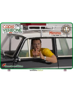 FIilm 1981 Bianco Rosso e Verdone Carlo- Mimmo Su Fiat 1100 1:18 Infinite statue