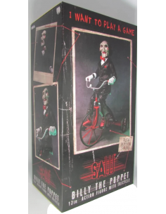 Saw L' enigmista Action Figure Billy Puppet on Tricycle Push Button Sound NECA 2