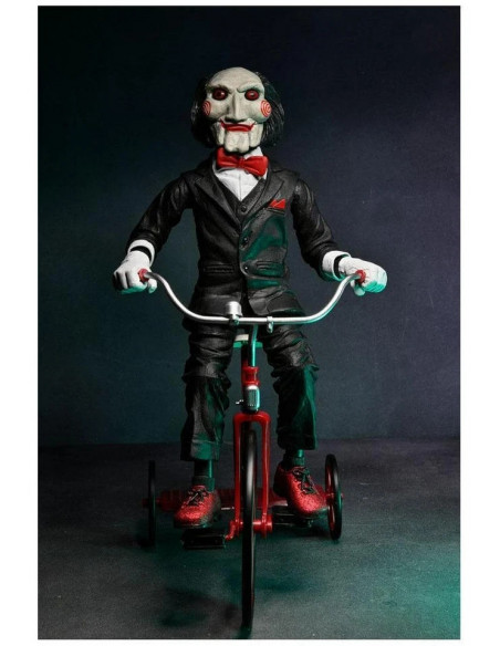 Saw L' enigmista Action Figure Billy Puppet on Tricycle Push Button Sound NECA