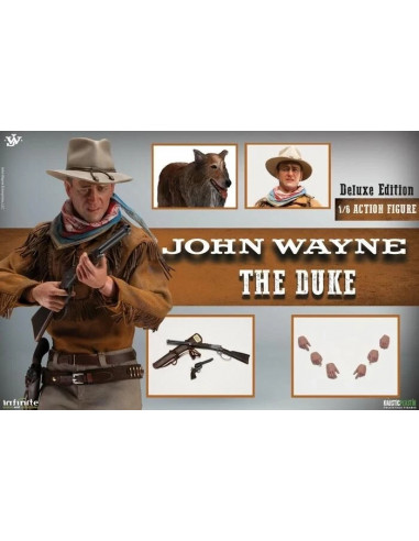 THE DUKE John Wayne & Dog Sam Deluxe Action Figure Scale 1/6 Infinite Statue