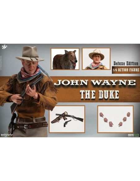 THE DUKE John Wayne & Dog Sam Deluxe Action Figure Scale 1/6 Infinite Statue