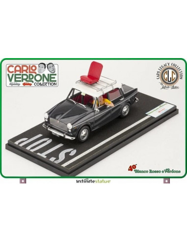 FIilm 1981 Bianco Rosso e Verdone Carlo- Mimmo Su Fiat 1100 1:18 Infinite statue