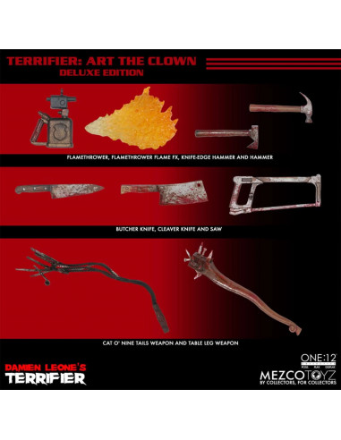 ONE:12 Damien Leone TERRIFIER ART The Clown Action Figure 1/12 Deluxe Mezco
