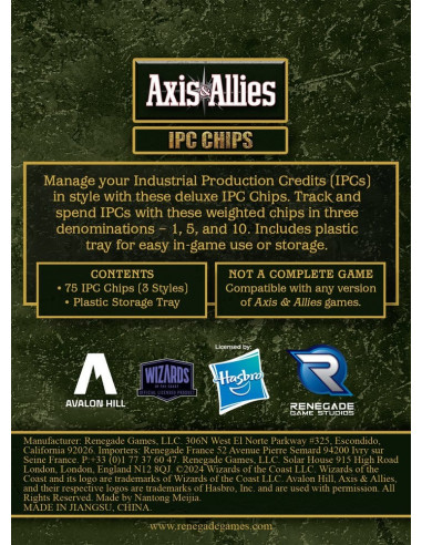 Avalon Hill board game Axis & Allies: IPC Chips Extension
