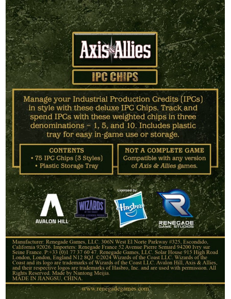 Avalon Hill board game Axis & Allies: IPC Chips Extension