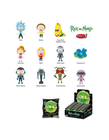 Rick and Morty 3D PVC Bag Clips Series 1 Display (24)