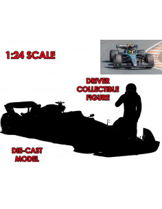 F1 MERCEDES W15 E PERFOMANCE 2023 WITH RUSSEL FIGURE - 1:24 DIE-CAST MODEL