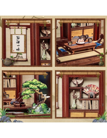 Miniature House Model Kit Kirishima Cha-an 19 x 14 cm