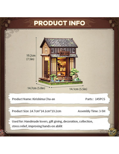 Miniature House Model Kit Kirishima Cha-an 19 x 14 cm