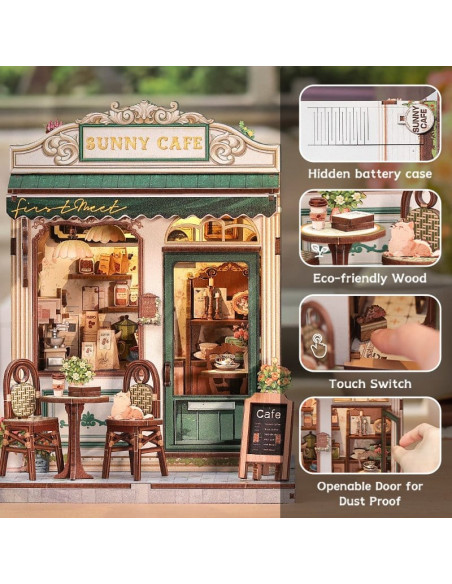 Miniature House Model Kit Sunny Cafe 20 x 16 cm