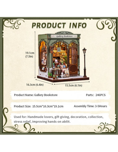 Miniature House Model Kit Gallery Bookstore 20 x 16 cm