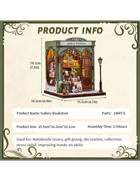 Miniature House Model Kit Gallery Bookstore 20 x 16 cm