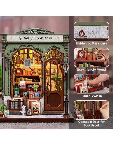 Miniature House Model Kit Gallery Bookstore 20 x 16 cm