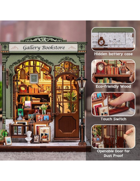 Miniature House Model Kit Gallery Bookstore 20 x 16 cm