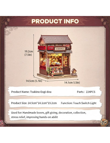Miniature House Model Kit Tsukino Eogi-dou 19 x 14 cm
