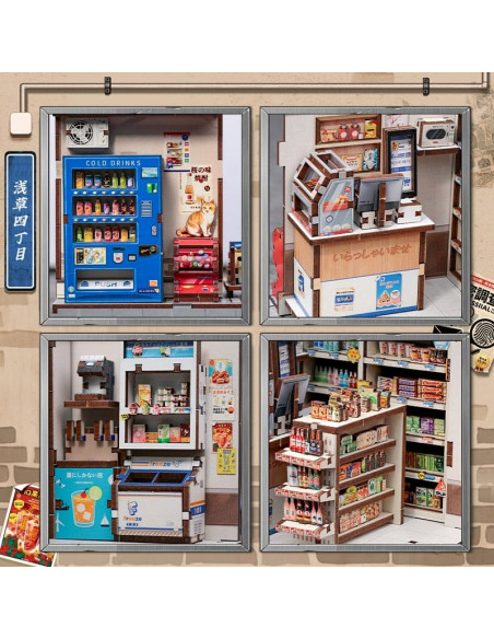 Miniature House Model Kit Beika-cho Convenience Store 22 x 15 cm