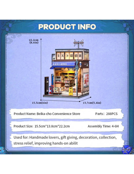 Miniature House Model Kit Beika-cho Convenience Store 22 x 15 cm